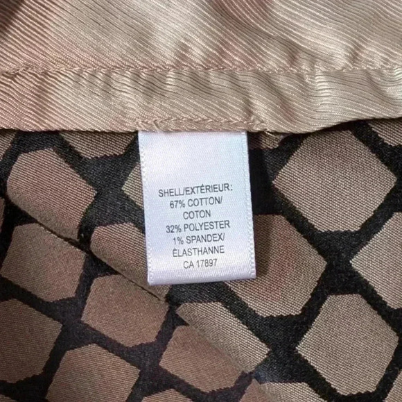 Banana Republic Camden-Fit Jacquard Ankle Pant Beige Black Straight Women's 10 - Picture 7 of 12
